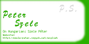peter szele business card